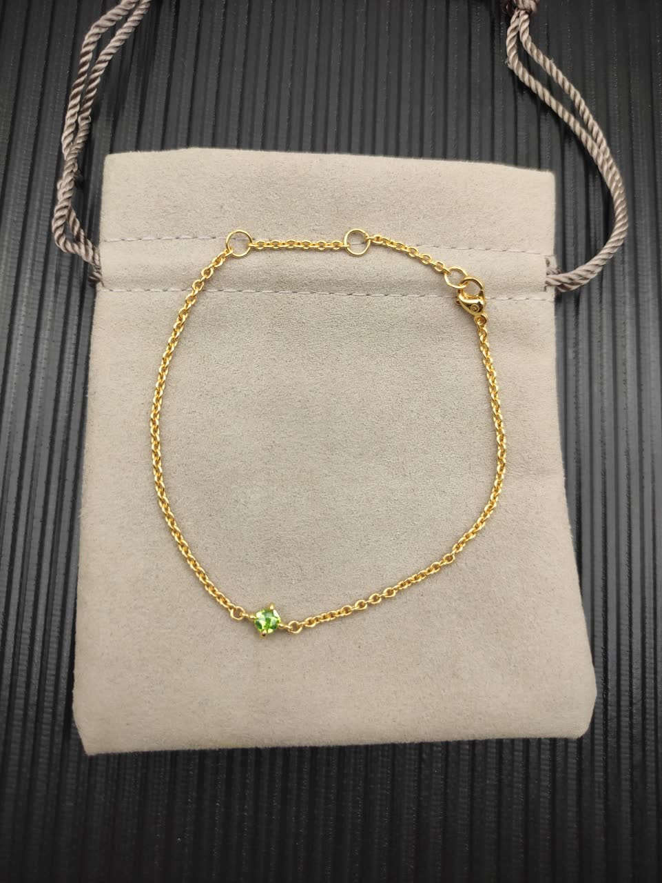 David Yurman Elegant Gold Bracelet with Green Gemstone